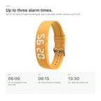 Set up to three alarm times, A1, A2 and A3, right on the Brynk Wake band