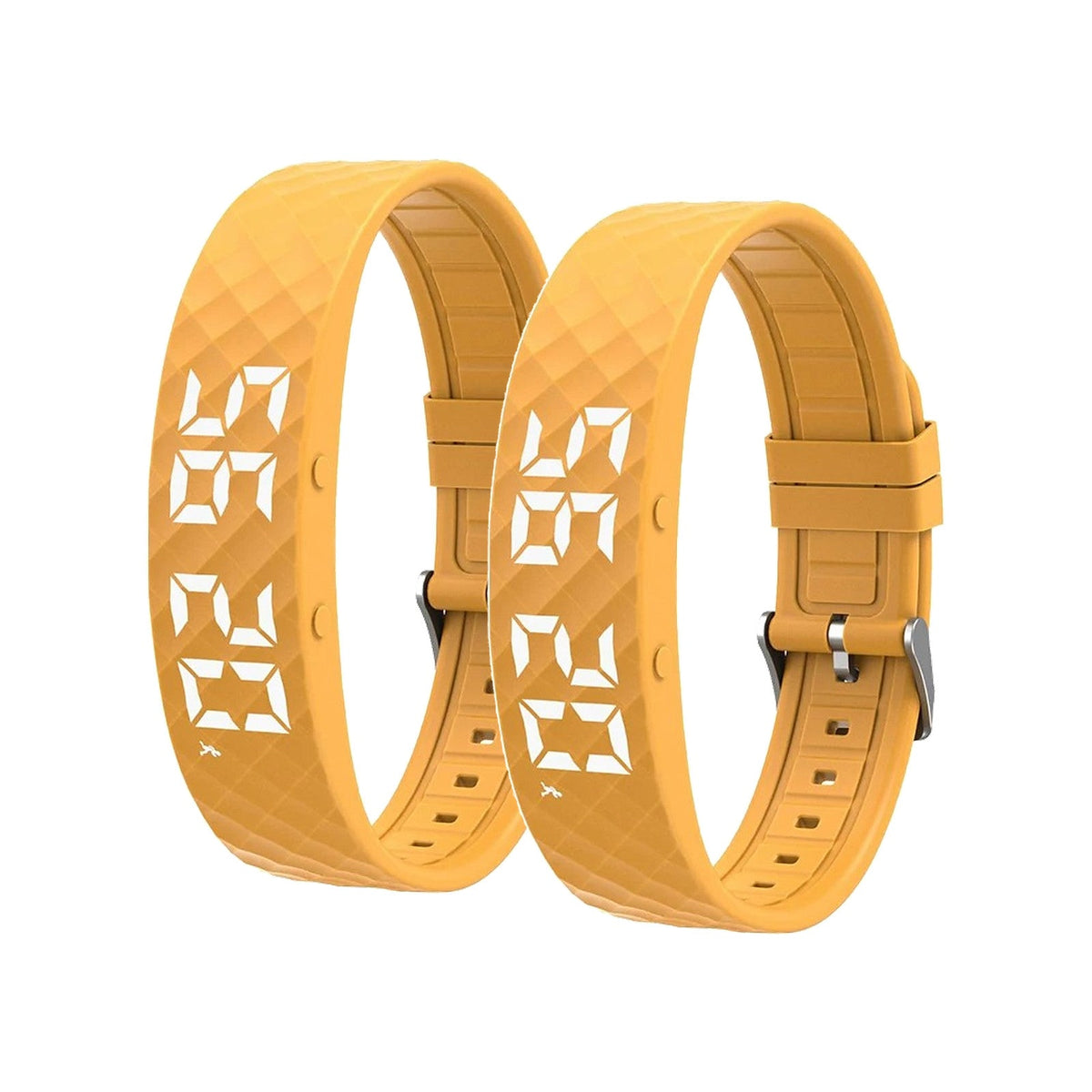 Pair set: two Brynk Wake vibrating alarm wristbands in Yellow