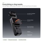 Brynk C3 in detail: lens with LED lights, display, buttons, USB port and tripod thread