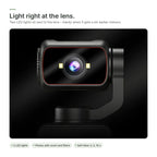 Close-up of the Brynk C3 lens with two LED lights