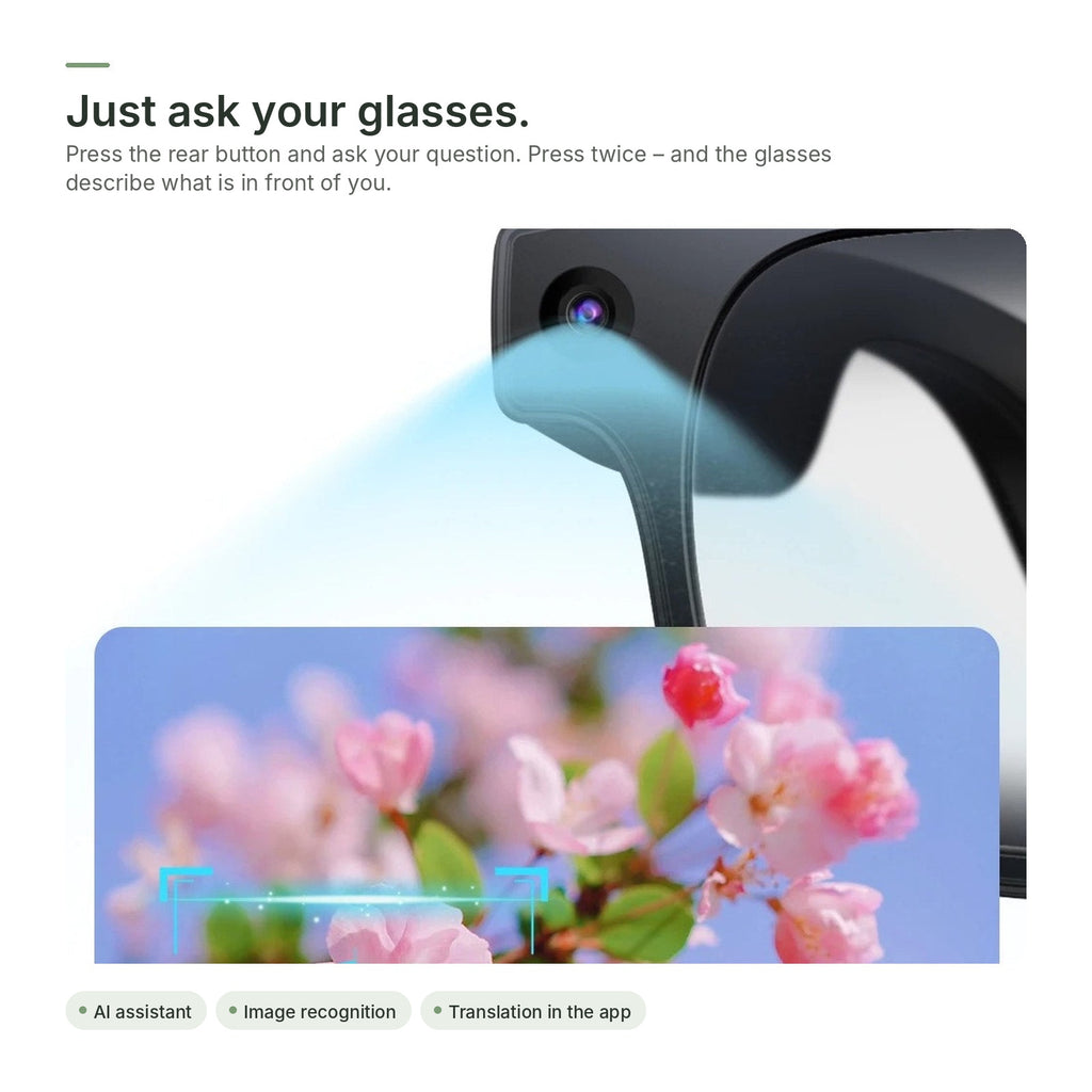 AI assistant and image recognition through the camera of the Brynk G5 glasses