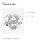In the box: one charging case; no charging cable and no power adapter included
