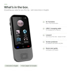 What's in the box: AI translator, USB-C charging cable, lanyard, screen protector and quick start guide