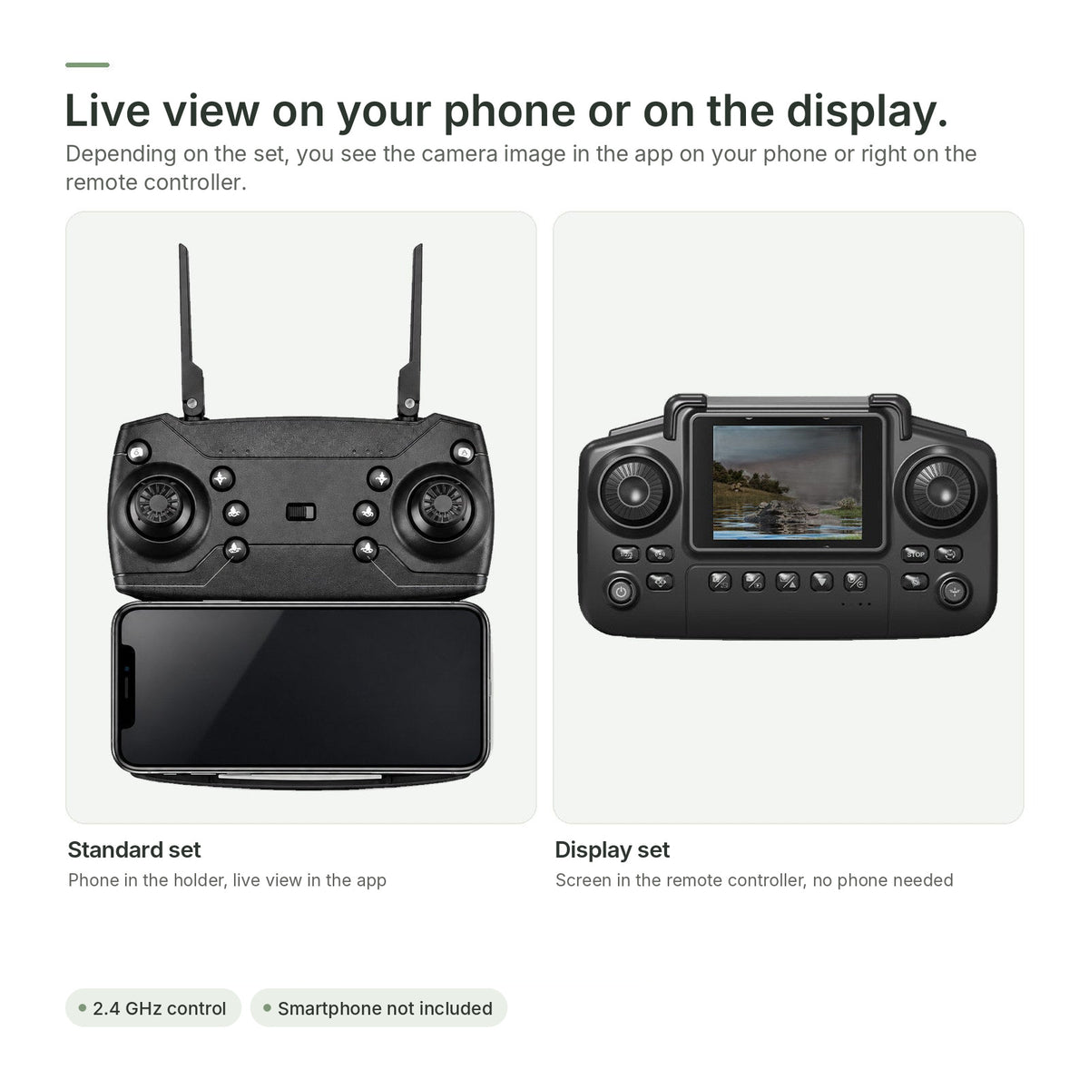 Standard remote controller with phone holder and display remote controller with built-in screen