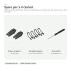 Spare parts in every set: 4 propellers, 4 propeller guards and a screwdriver
