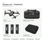 Display set · 3 batteries: drone, display remote controller with built-in screen, 3 batteries and carrying case
