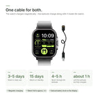 Brynk W4 Buds battery: 3–5 days on the watch, 4–5 hours of music, one magnetic charging cable