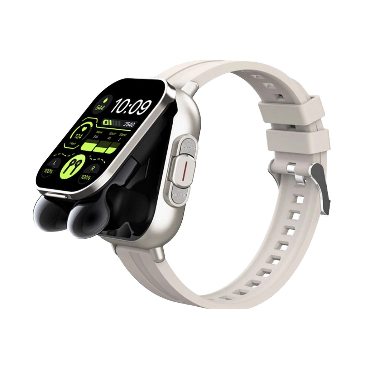 Brynk W4 Buds in Gray with silicone band